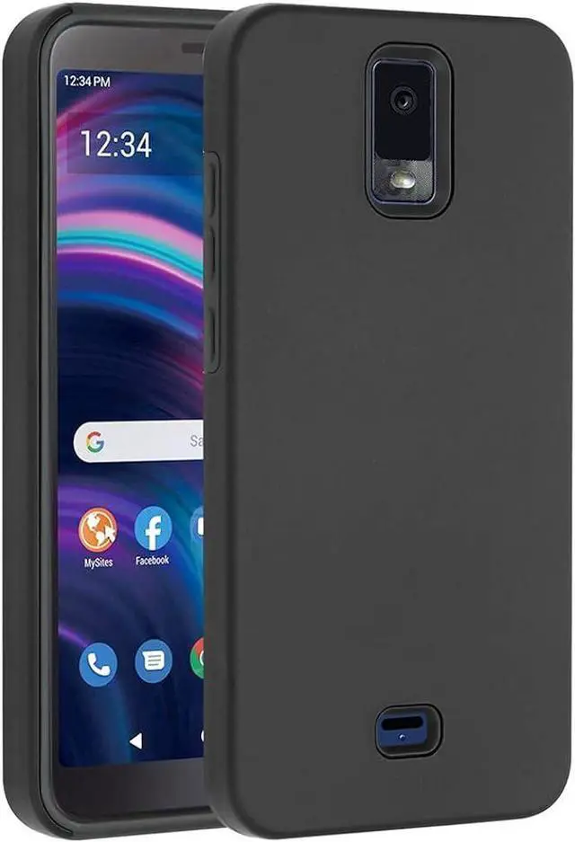 Main image of Ailiber for BLU View 3 Phone Case with Tempered Glass Screen Protector, Magnetic Car Mount Built in Metal Plate, Shockproof Protective Cover Silicone TPU Case for BLU View 3-Black