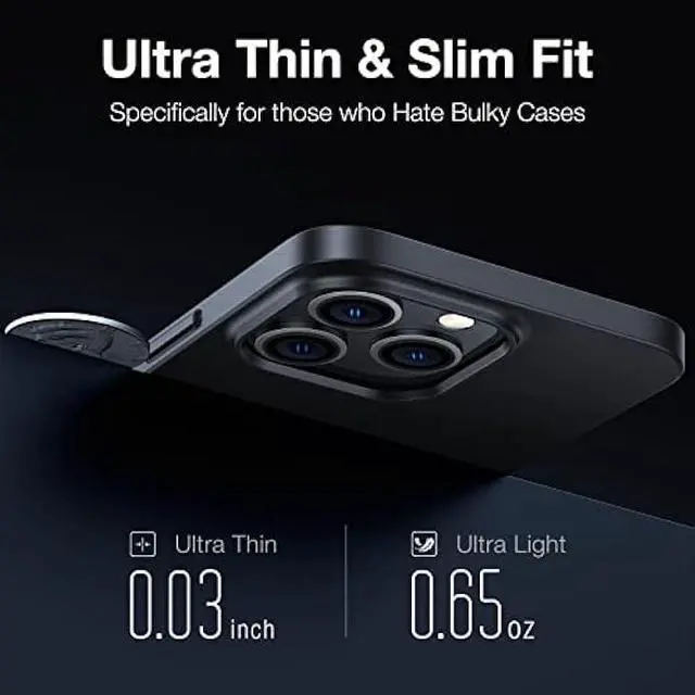 Alt view image 2 of 6 - TORRAS Slim Fit Designed for iPhone 14 Pro Max Case 6.7 inch, Ultra-Thin 14 Pro Max Case 2022, Lightweight Hard PC Cover Phone Cases for iPhone 14 Pro Max Phone Case Black, OriginFit