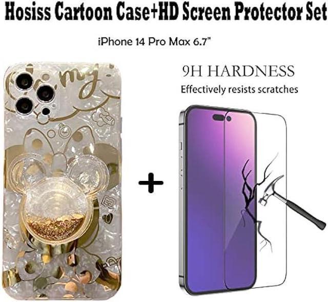  Hosiss Cartoon Case for iPhone 14 Pro Max 6.7 with HD Screen  Protector, Minnie Mouse with Quicksand Cell Phone Holder Strap Soft TPU  Shockproof Protective for Girls Women : Cell Phones