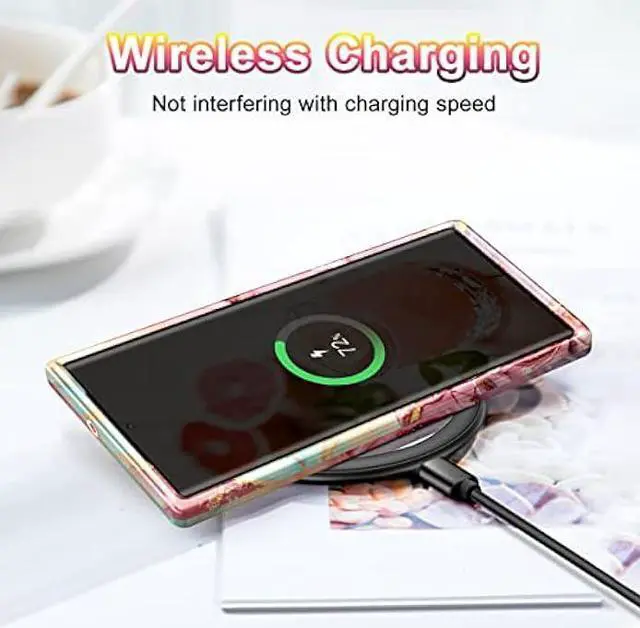 Alt view image 5 of 6 - Btscase Case for Samsung Galaxy S22 Ultra 5G , Marble Pattern 3 in 1 Heavy Duty Shockproof Full Body Rugged Hard PC+Soft Silicone Drop Protective Women Girl Covers , Rose Gold