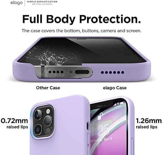 Alt view image 5 of 7 - elago Compatible with iPhone 12 Pro Max Case, Liquid Silicone Case for iPhone 12 Pro Max 6.7 Inch [Purple] - Full Body Protection (Screen & Camera Protection)