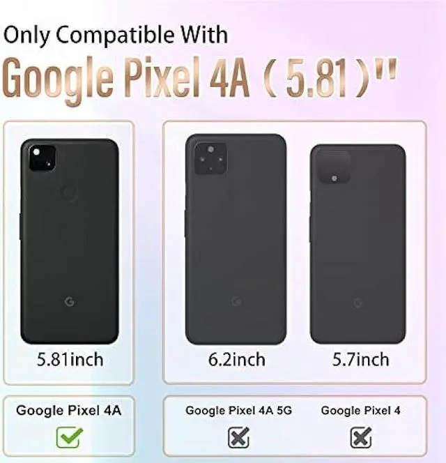 Alt view image 2 of 6 - Likiyami (3in1 for Google Pixel 4A Case Heart for Women Girls Girly Cute Luxury Pretty Aesthetic with Stand Phone Cases Mint Green and Gold Plating Love Hearts Cover+Screen+Chain for Pixel 4A 5.8