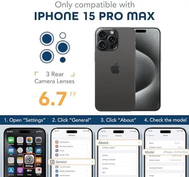 Alt view image 2 of 6 - TIESZEN Magnetic for iPhone 15 Pro Max Case, [Dustproof Design] Shockproof Rugged Phone Case, Compatible with Magsafe, Built-in 9H Tempered Glass Screen Protector & 3X Camera Lens Protector, Black