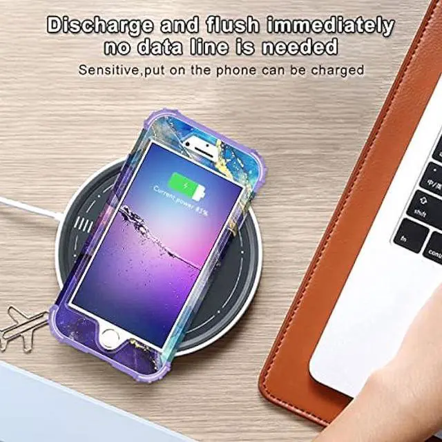 Alt view image 5 of 6 - Rancase for iPhone 8 Plus Case,iPhone 7 Plus Case,Three Layer Heavy Duty Shockproof Protection Hard Plastic Bumper +Soft Silicone Rubber Protective Case for Apple iPhone 8 Plus/7 Plus,Purple