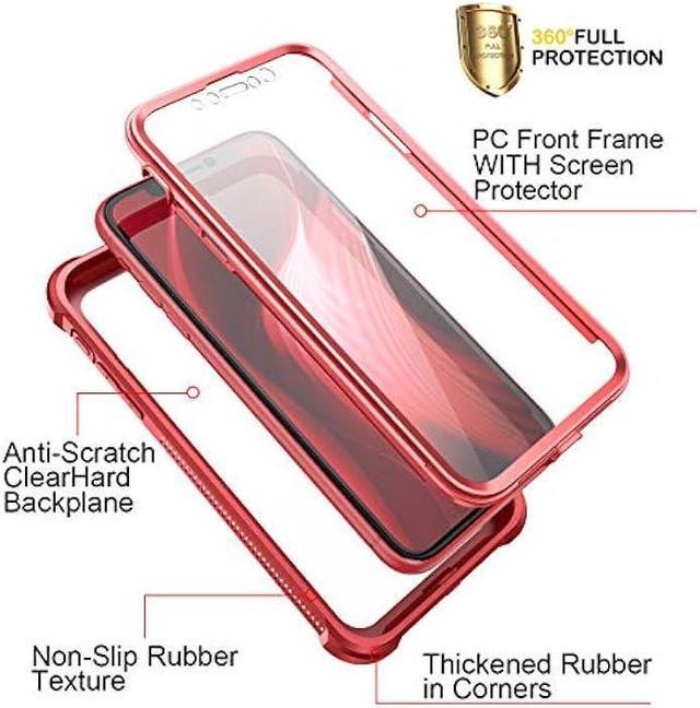 Dexnor iPhone 11 Case with Screen Protector Clear Rugged 360 Full Body  Protective Shockproof Hard Back Defender Dual Layer Heavy Duty Bumper Cover