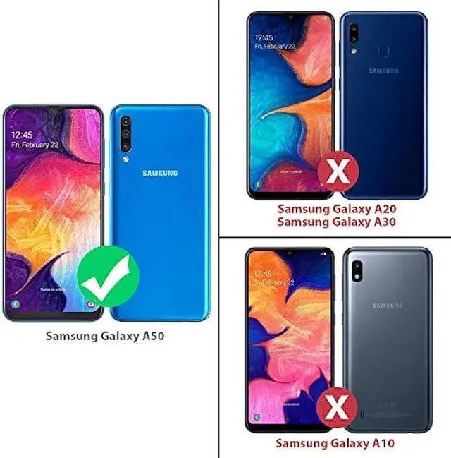 Alt view image 2 of 7 - TJS Compatible with Samsung Galaxy A50 2019 Case, with Tempered Glass Screen Protector Metal Ring Magnetic Support Kickstand Heavy Duty Drop Protector Phone Case Cover (Purple)
