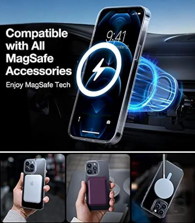 Alt view image 2 of 6 - TORRAS Magnetic for iPhone 12 Case/iPhone 12 Pro Case, [Military Grade Drop Tested] [Compatible with MagSafe] Shockproof Translucent Hard Back Soft Slim Protective Case for iPhone 12/12 Pro, Clear