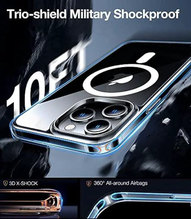 Alt view image 5 of 6 - TORRAS Magnetic for iPhone 12 Case/iPhone 12 Pro Case, [Military Grade Drop Tested] [Compatible with MagSafe] Shockproof Translucent Hard Back Soft Slim Protective Case for iPhone 12/12 Pro, Clear