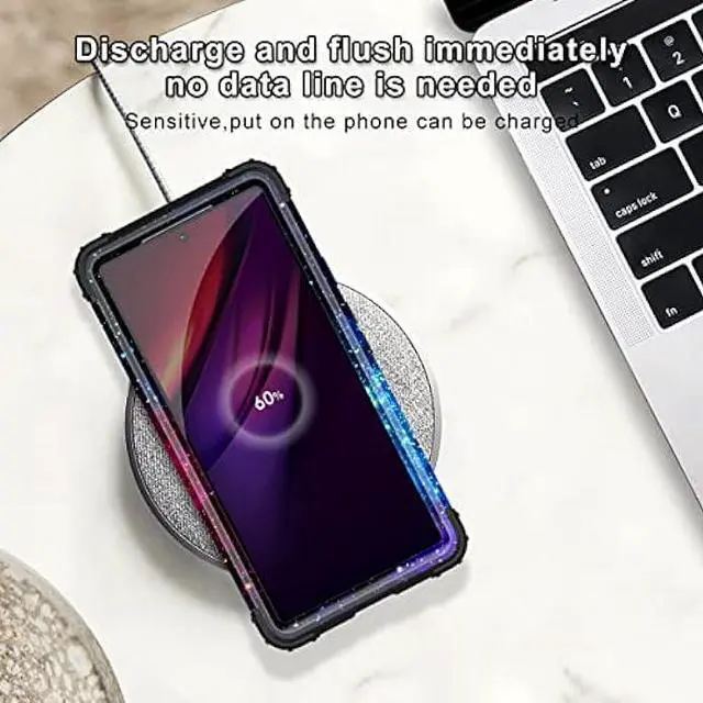 Alt view image 7 of 7 - Miqala Compatible with Google Pixel 6 Case,Shiny in The Dark Three Layer Heavy Duty Shockproof Hard Plastic Bumper +Soft Silicone Rubber Protective Case for Google Pixel 6,Blue Sky