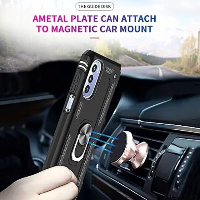 Alt view image 4 of 6 - LeYi for Moto G Stylus 2022 Phone Case 4G (Not Fit 5G), Moto G Stylus Case with 2 Pcs Screen Protector, Military-Grade Protective Case with Magnetic Ring Kickstand for Motorola G Stylus 2022 4G, Black