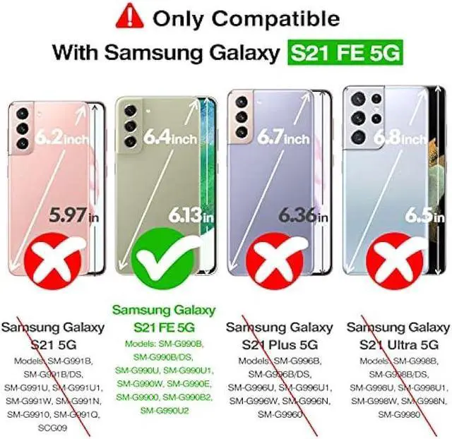 Alt view image 2 of 6 - Rayboen Case for Galaxy S21 FE 5G with Screen Protector Soft(2Pcs), Crystal Clear Shockproof Protective Phone Case, Hard PC Back Soft TPU Frame Slim Transparent Cover for Samsung Galaxy S21 FE