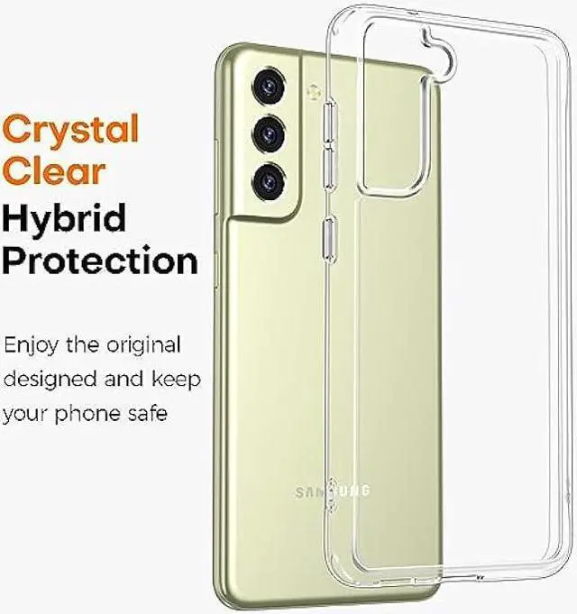 Alt view image 3 of 6 - Rayboen Case for Galaxy S21 FE 5G with Screen Protector Soft(2Pcs), Crystal Clear Shockproof Protective Phone Case, Hard PC Back Soft TPU Frame Slim Transparent Cover for Samsung Galaxy S21 FE