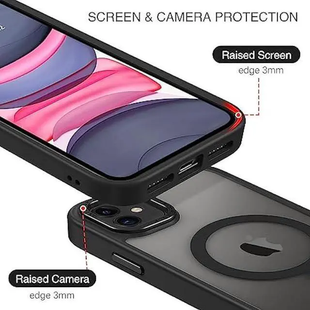 Alt view image 4 of 6 - BENTOBEN iPhone 11 Phone Case, Phone case iPhone 11 Magnetic Case [Compatible with MagSafe] Translucent Matte Slim Shockproof Anti-Fingerprint Anti-Scratch Protective Cover for iPhone 11 6.1 Black