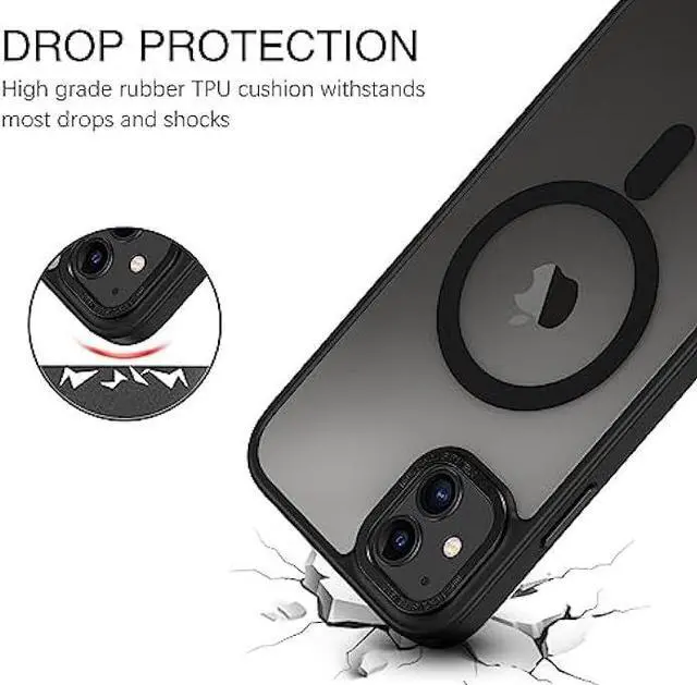Alt view image 5 of 6 - BENTOBEN iPhone 11 Phone Case, Phone case iPhone 11 Magnetic Case [Compatible with MagSafe] Translucent Matte Slim Shockproof Anti-Fingerprint Anti-Scratch Protective Cover for iPhone 11 6.1 Black