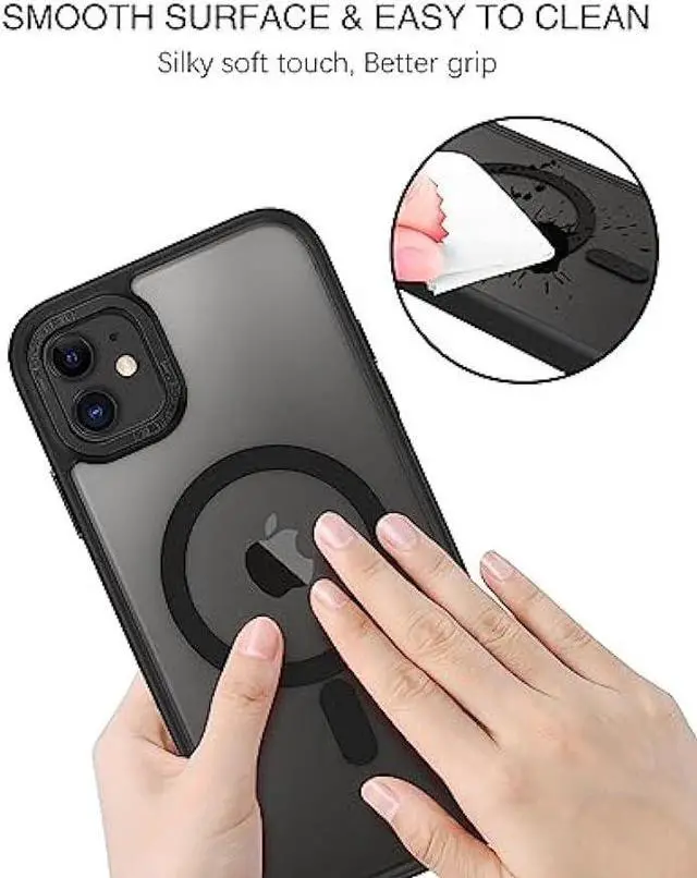 Alt view image 6 of 6 - BENTOBEN iPhone 11 Phone Case, Phone case iPhone 11 Magnetic Case [Compatible with MagSafe] Translucent Matte Slim Shockproof Anti-Fingerprint Anti-Scratch Protective Cover for iPhone 11 6.1 Black