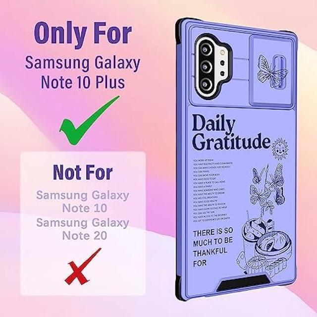 Alt view image 2 of 6 - Funermei (2in1 for Samsung Galaxy Note 10 Plus Phone Case for Women Cute Girls Cover Butterfly Girly Aesthetic Purple Butterfly Unique Design with Camera Cover+Ring Funda for Galaxy Note 10 Plus Case