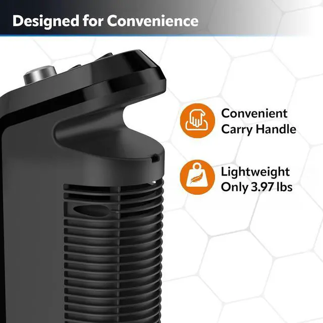 Alt view image 6 of 7 - Lasko Oscillating Ceramic Space Heater for Home with Overheat Protection, Thermostat, and 3 Speeds, 15.7 Inches, Black, 1500W, CT16450, Small, 4 Pounds