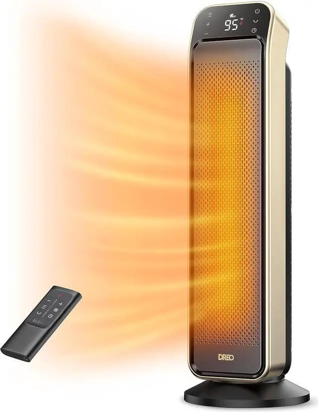 Main image of Dreo Space Heater for Indoor Use, 25" 11.5ft/s Fast Electric Heater with Remote and Thermostat, 3 Modes, Overheating & Tip-Over Protection, Portable Heater for Large Room, Bedroom, Office, Gold