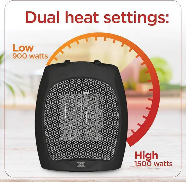 Alt view image 3 of 7 - BLACK+DECKER Small Space Heater, 1500W Ceramic Heater for Indoor Use