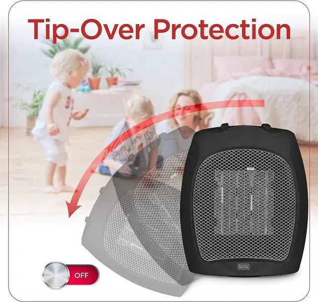 Alt view image 7 of 7 - BLACK+DECKER Small Space Heater, 1500W Ceramic Heater for Indoor Use