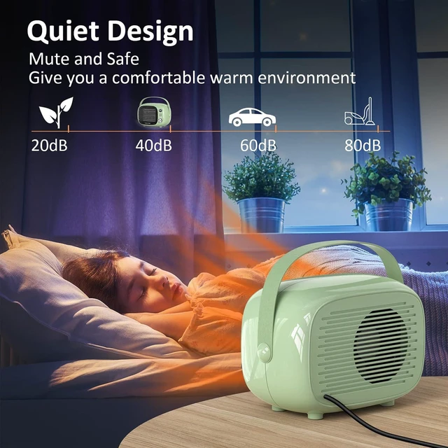 Alt view image 2 of 7 - Coolfor Space Heater, 800W/500W Ceramic Heater with Tip-Over Protection