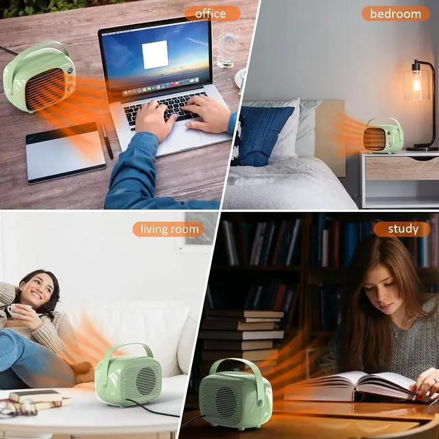 Alt view image 6 of 7 - Coolfor Space Heater, 800W/500W Ceramic Heater with Tip-Over Protection