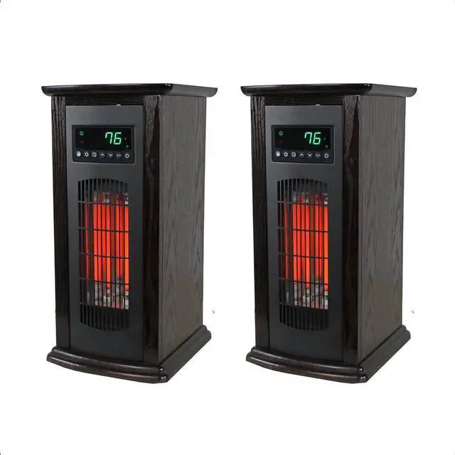 Alt view image 2 of 7 - LifeSmart LifePro 1500W Infrared Quartz Indoor Home Tower Space Heater with Adjusting Temperatures and Remote Controls, Black (2 Pack)