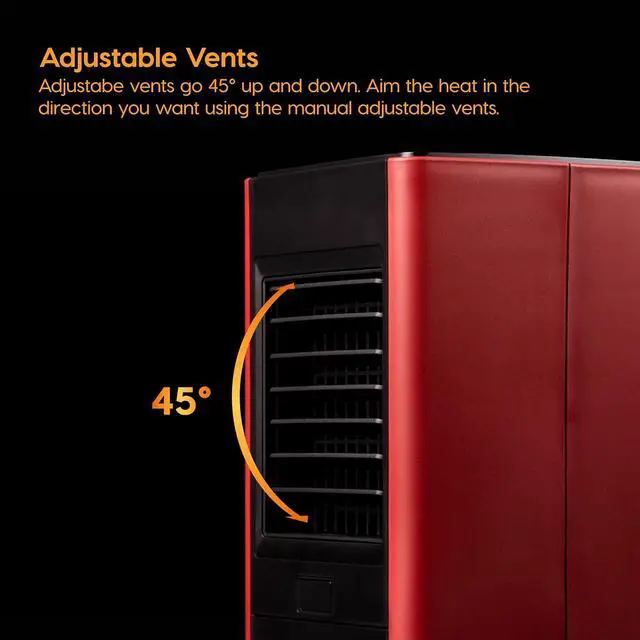 Alt view image 4 of 7 - IRIS USA WOOZOO Slim Portable Space Heater, Motion Sensor, Red/Black