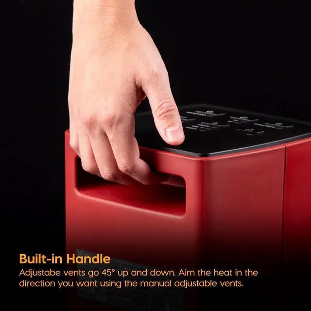 Alt view image 6 of 7 - IRIS USA WOOZOO Slim Portable Space Heater, Motion Sensor, Red/Black