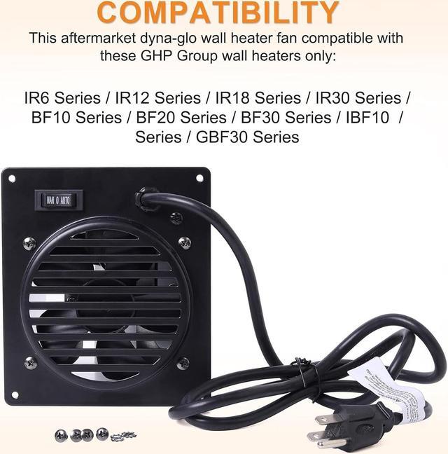 Alt view image 6 of 7 - Adviace Wall Heater Blower Fan for Dyna-Glo, Mr. Heater and Kozy World Vent Free Heaters, Replacement WHF100 Dyna-Glo Heater Fan for Dyna-Glo NG, LP, Natural Gas, Liquid Propane Vent Free Wall Heater