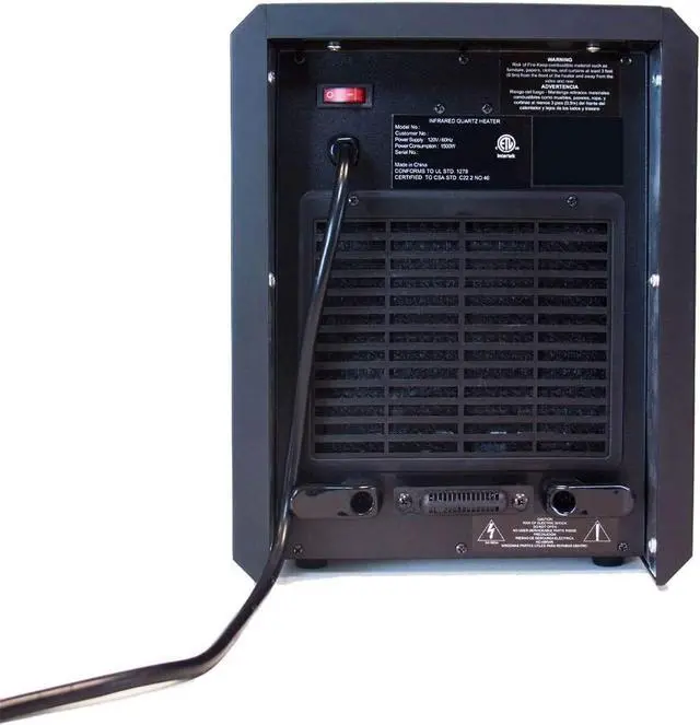 Alt view image 7 of 7 - LifeSmart 1500 Watt 4 Element Portable Electric Infrared Quartz Bulb Room Heater for Indoor Use with 3 Heat Settings and Digital Panel, Black