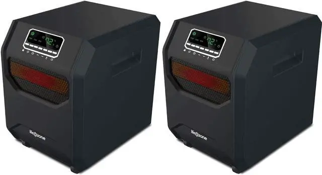 Main image of Lifesmart 4-Element Quartz Infrared Portable Large Room Electric Space Heater with 3 Heat Power Settings, Black (2 Pack)