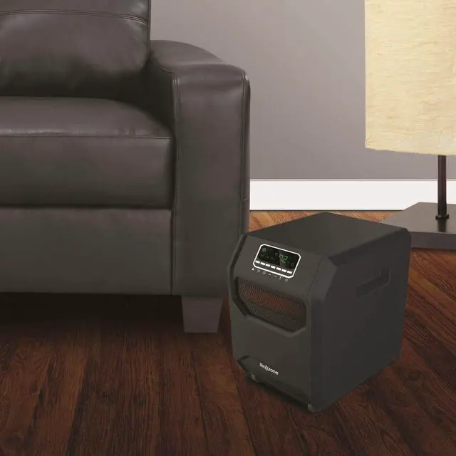 Alt view image 4 of 7 - Lifesmart 4-Element Quartz Infrared Portable Large Room Electric Space Heater with 3 Heat Power Settings, Black (2 Pack)