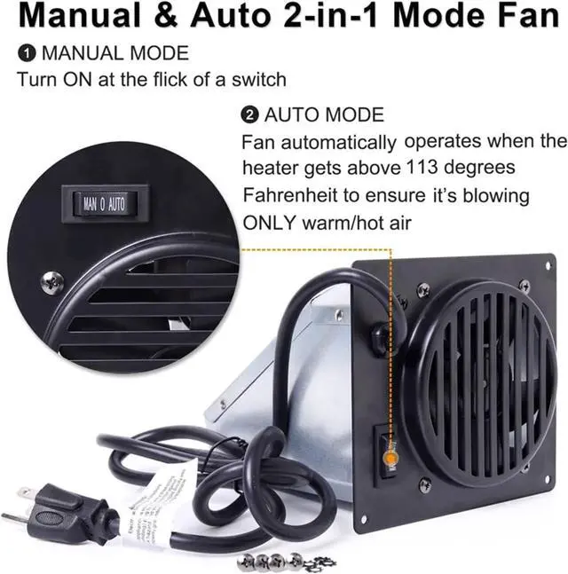 Alt view image 5 of 7 - Replacement WHF100 DynaGlo Heater Fan Blower, Vent Free Wall Heater Fan WHF100 for DynaGlo, Mr. Heater Wall Heaters