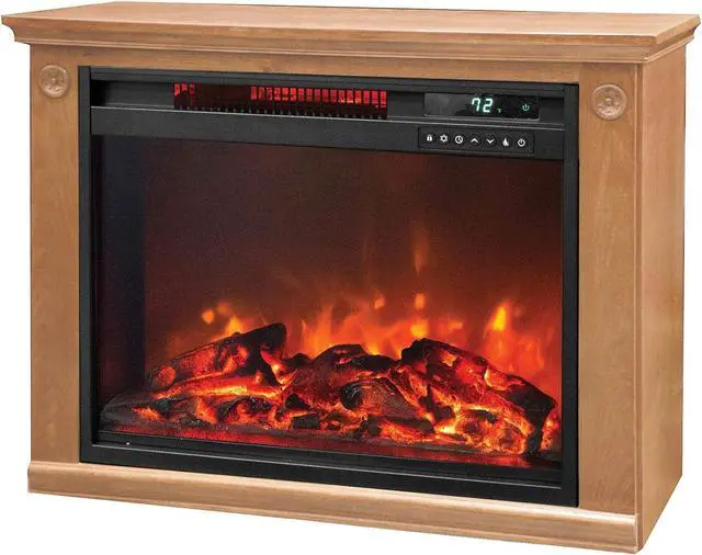 Alt view image 2 of 7 - Lifesmart 3 Element Quartz Infrared Electric Portable Fireplace Space Heater