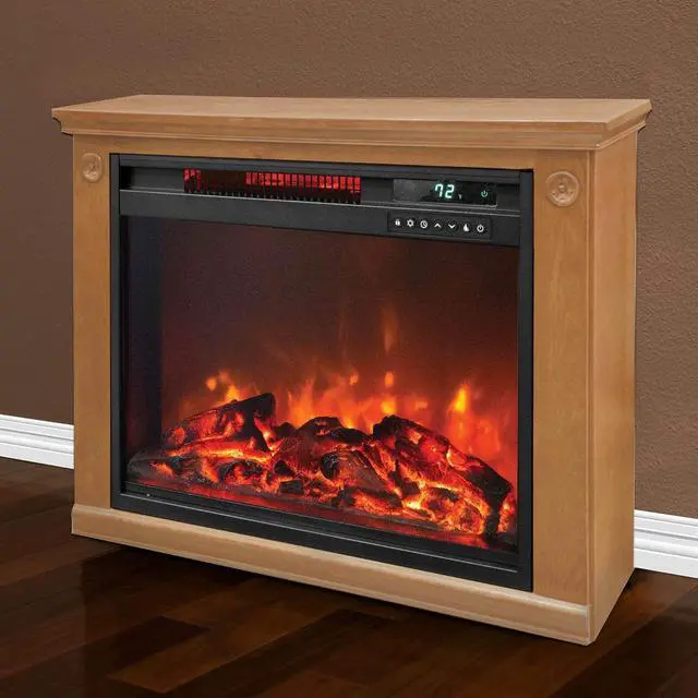 Alt view image 3 of 7 - Lifesmart 3 Element Quartz Infrared Electric Portable Fireplace Space Heater