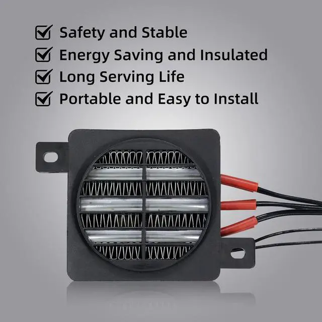 Alt view image 5 of 5 - PTCYICU PTC Fan Heater 200W 110V, Ceramic Fast-Heating Element with Plug | Energy Saving Constant Temperature Thermistor Insulation PTC Car Auto Air Heater Tool for Indoor Outdoor Small Room Use, 60mm
