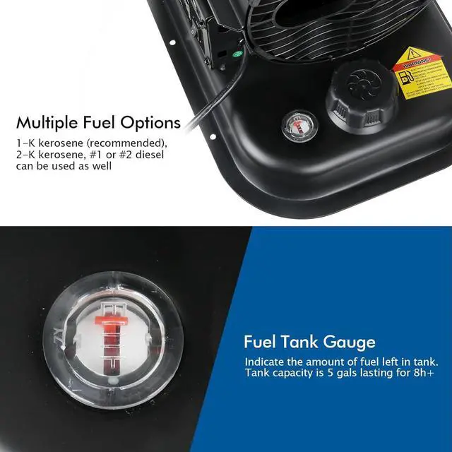 Alt view image 4 of 7 - BILT HARD 85,000 BTU Forced Air Kerosene Diesel Heater, Portable Torpedo Space Heater with Thermostat Control for Outside, Jobsite, Garage, and Construction Sites, CSA Certified