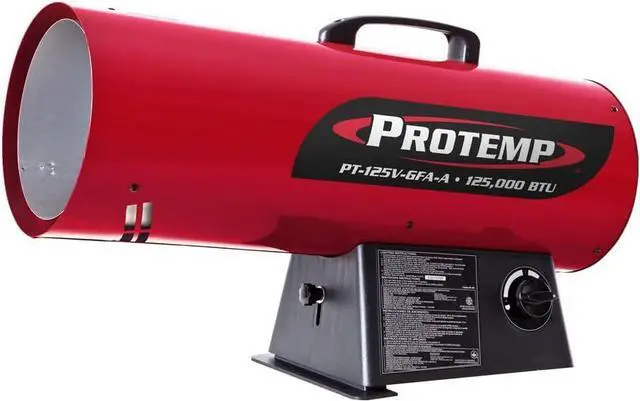 Main image of ProTemp 125,000 BTU LP Propane Heater | For Warehouses, Garages, Barns and Workshops up to 3125 Sq feet (PT-125V-GFA-A)