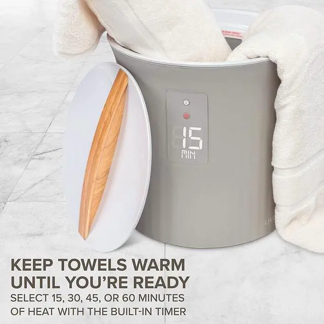 Alt view image 3 of 6 - Live Fine Towel Warmer | Bucket Style Luxury Heater with LED Display, Adjustable Timer, Auto Shut-Off | Fits 40 x 70 Oversized Towel