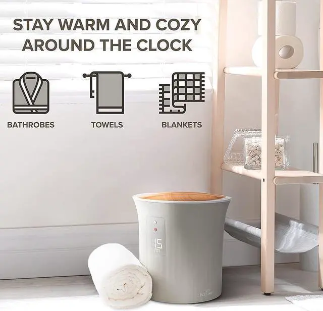 Alt view image 5 of 6 - Live Fine Towel Warmer | Bucket Style Luxury Heater with LED Display, Adjustable Timer, Auto Shut-Off | Fits 40 x 70 Oversized Towel