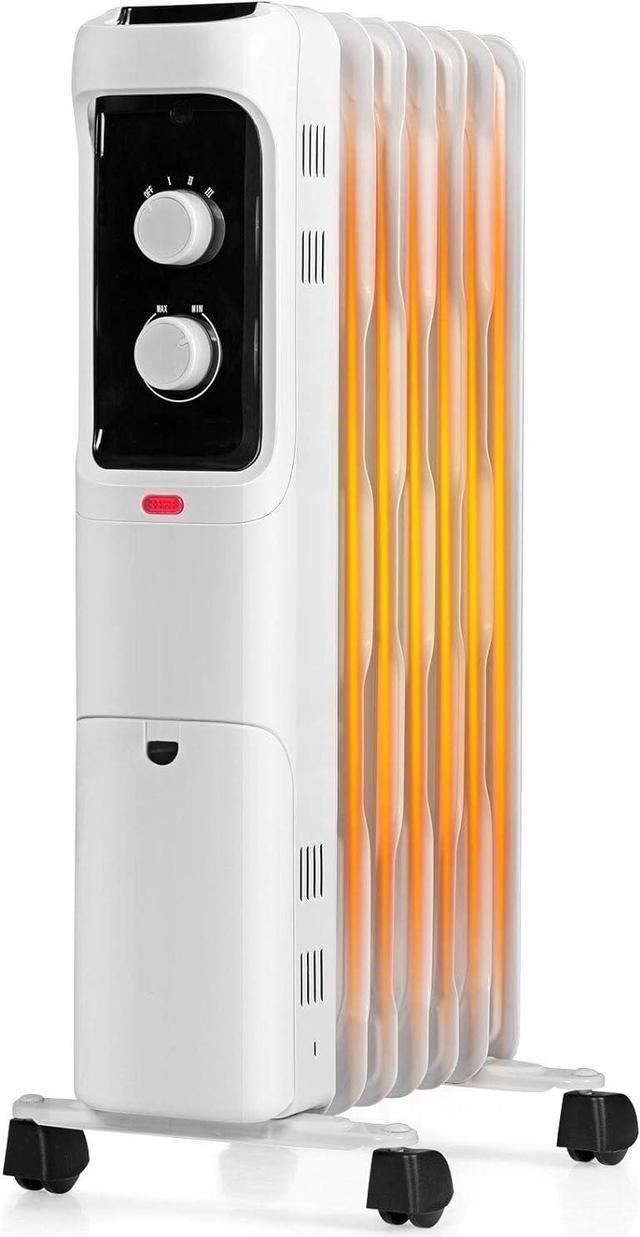 1500W Oil Filled Radiator Heater, Portable Electric Heater with 3