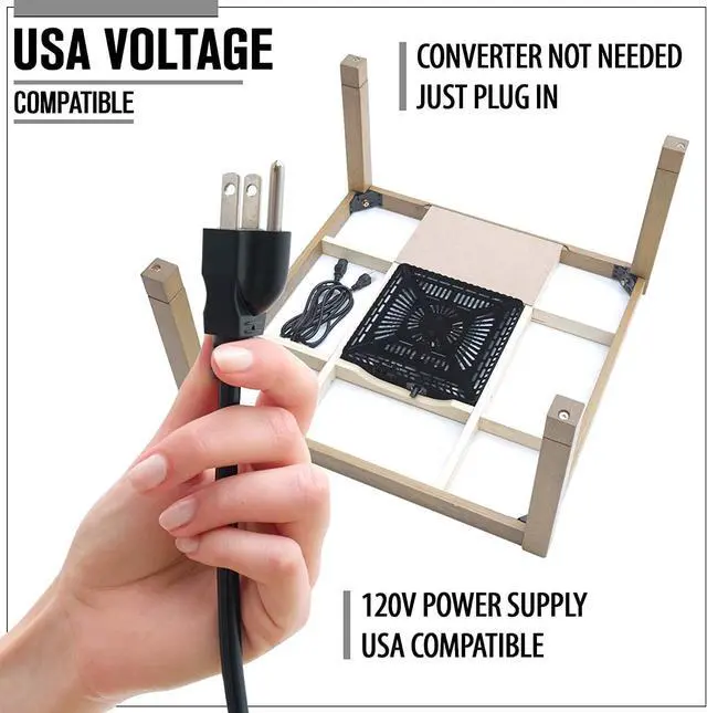 Alt view image 3 of 7 - BJDesign Japanese Kotatsu Heated Table, 120V Heater, Natural, 29 x 29 in