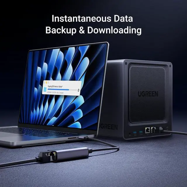 Alt view image 4 of 7 - UGREEN USB C to Ethernet Adapter 2.5G, Ethernet Adapter for Laptop, Aluminum, Type C (Thunderbolt 4/3) to Rj45 Network Internet LAN Adapter, Compatible for NAS, MacBook Air/Pro, XPS, iPhone 15 Pro/Max