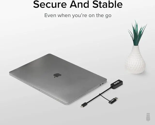 Alt view image 6 of 7 - Plugable 2.5GB USB Ethernet Adapter for Laptop, 2-in-1 Cable, USB 2.5GB Ethernet Adapter, USB-C and USB Compaitble, USB-C to RJ45 2.5 Gigabit LAN Ethernet, Compatible with Mac and Windows