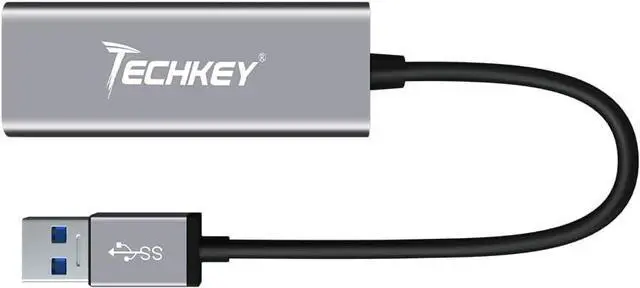 Alt view image 3 of 7 - Ethernet Adapter USB 3.0 to Network, Techkey USB to RJ45 Gigabit LAN/Windows XP/for Mac OS X /10.9-11.1, 10/100/1000 Mbps Ethernet Supports Nintendo Switch/MacBook/Chromebook