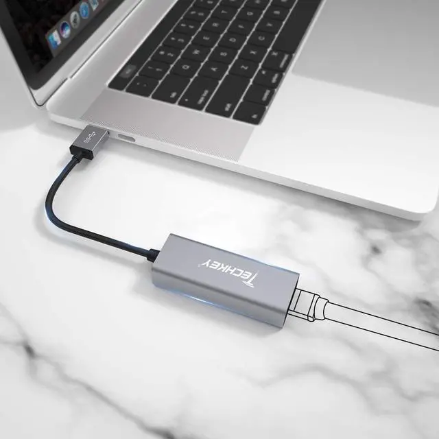 Alt view image 6 of 7 - Ethernet Adapter USB 3.0 to Network, Techkey USB to RJ45 Gigabit LAN/Windows XP/for Mac OS X /10.9-11.1, 10/100/1000 Mbps Ethernet Supports Nintendo Switch/MacBook/Chromebook
