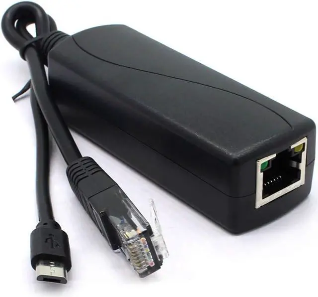 Alt view image 2 of 7 - ANVISION Gigabit PoE Splitter, 48V to 5V 2.4A Micro USB Ethernet Adapter, Compatible with Raspberry Pi 3B+, IP Camera and More