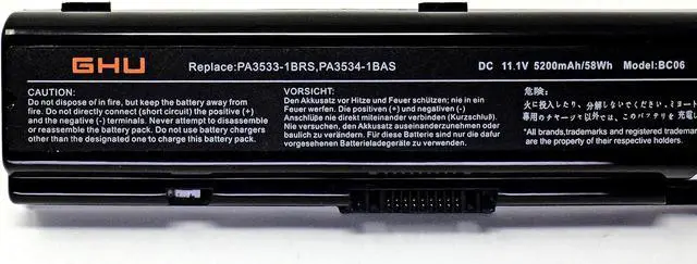 Alt view image 2 of 7 - GHU Battery 58 Wh Replacement for PA3533U-1BRS PA3533U-1BAS PA3534U-1BAS PA3534U-1BRS PA3535U-1BAS Compatible with Laptop A200 A205 A210 A215 A300 A305 A355D L200 L305 M200 Pro A200 L300D