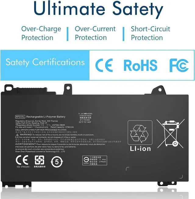 Alt view image 2 of 6 - BRTONG RF03XL Laptop Battery Replacement for HP ProBook 430 440 445 450 455 455R G6 G7 ZHAN 66 Pro 13 14 15 G2 G3 Series RF03045XL RE03XL HSTNN-OB1Q HSTNN-DB9A HSTNN-UB7R L83685-AC1 L32656-005